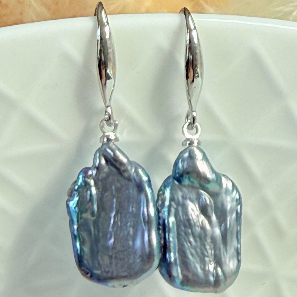 Baroque Pearl Earrings S925 Silver Drop Minimal